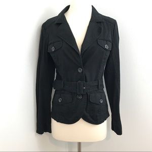 H&M Short Black Trench Coat with Belt